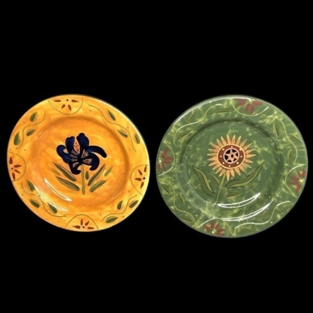 2 Certified International Susan Winget Savannah Flower 8 5/8” Salad Plates EUC